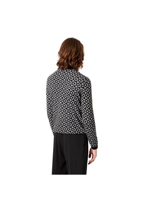 Pure virgin wool sweater with optical jacquard pattern EMPORIO ARMANI | sweaters | 6K1MXN 1MPTZF006